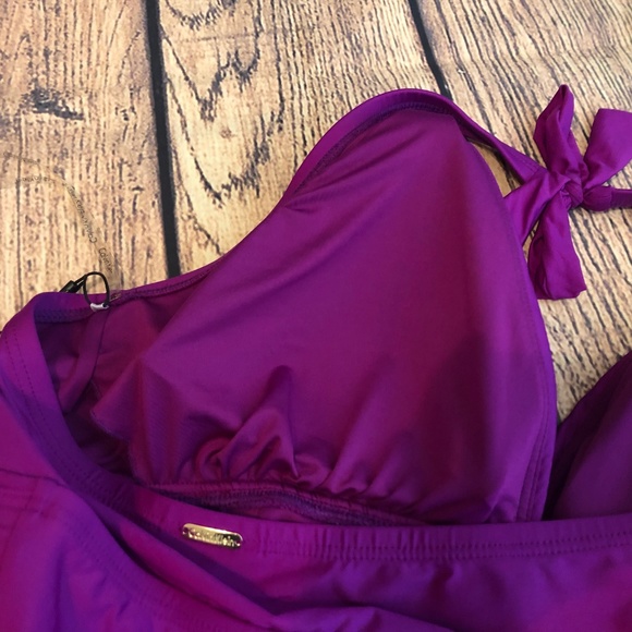 Calvin Klein Womens 14 One Piece Swimsuit Pleat - Picture 4 of 8